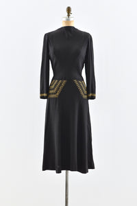 40s Studded Dress - Pickled Vintage