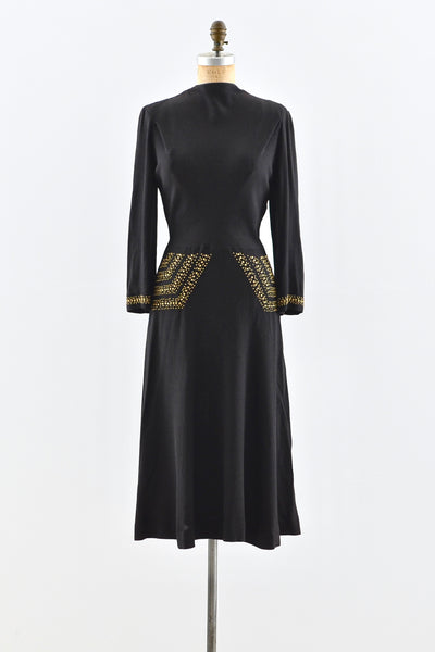 40s Studded Dress - Pickled Vintage