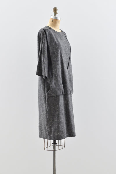1980s Salt & Pepper Dress - Pickled Vintage