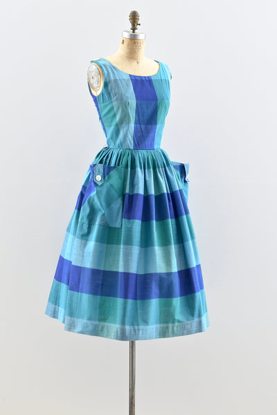 1950s Large Scale Plaid Dress - Pickled Vintage