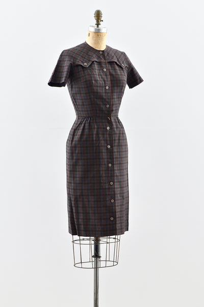 Autumnal Wiggle Dress - Pickled Vintage