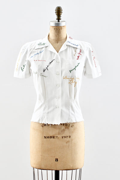 Rare 1940s Autograph Blouse - Pickled Vintage
