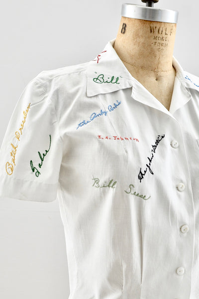 Rare 1940s Autograph Blouse - Pickled Vintage