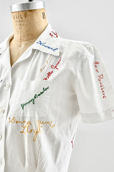 Rare 1940s Autograph Blouse - Pickled Vintage