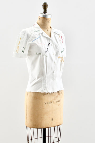 Rare 1940s Autograph Blouse - Pickled Vintage