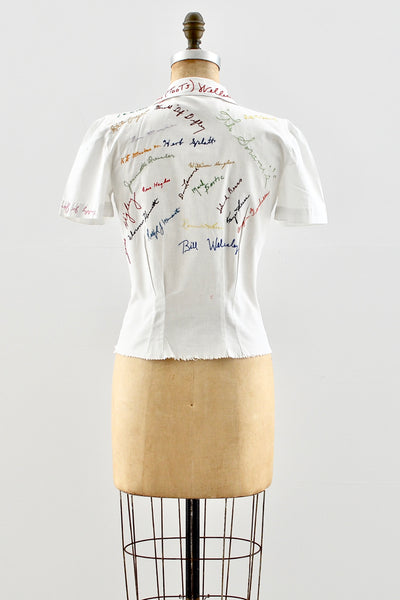 Rare 1940s Autograph Blouse - Pickled Vintage