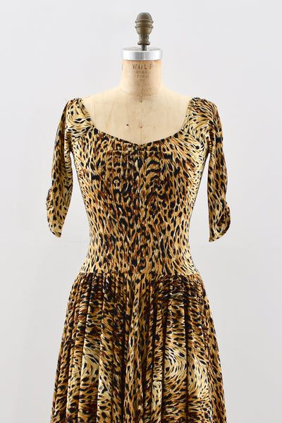 Norma Kamali Leopard Dress - Pickled Vintage