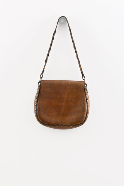 1970s Leather Bag - large - Pickled Vintage