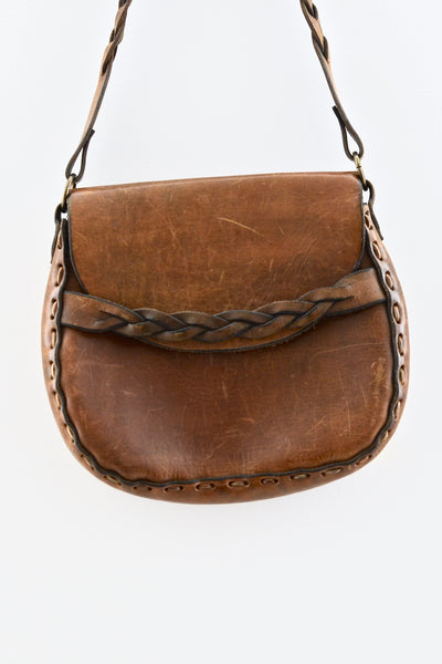 1970s Leather Bag - large - Pickled Vintage