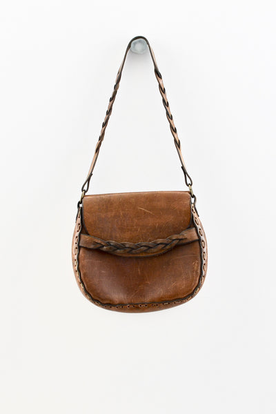 1970s Leather Bag - large - Pickled Vintage
