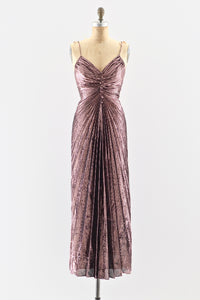 Rosé Gold Metallic Dress - Pickled Vintage