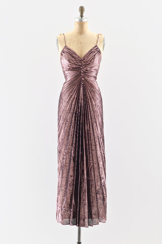 Rosé Gold Metallic Dress - Pickled Vintage