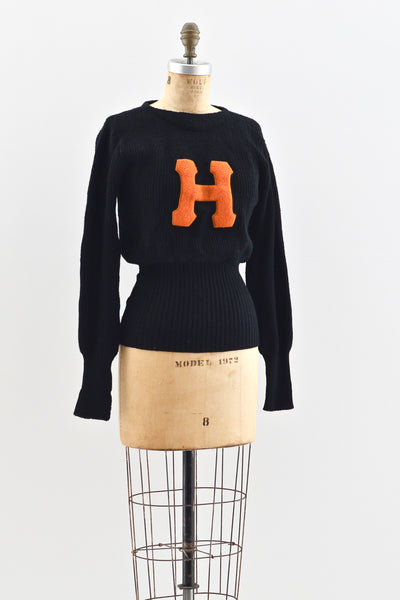 Wide Hem 1930s Letterman Sweater - Pickled Vintage