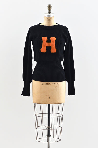 Wide Hem 1930s Letterman Sweater - Pickled Vintage