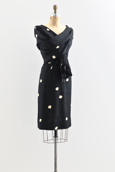 1950s Adele Simpson Silk Wiggle Dress - Pickled Vintage