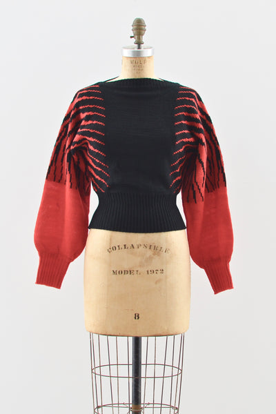 Fiery Cropped Sweater - Pickled Vintage
