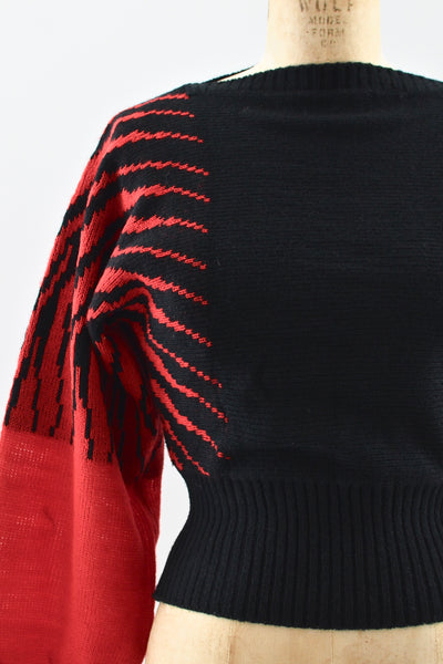 Fiery Cropped Sweater - Pickled Vintage