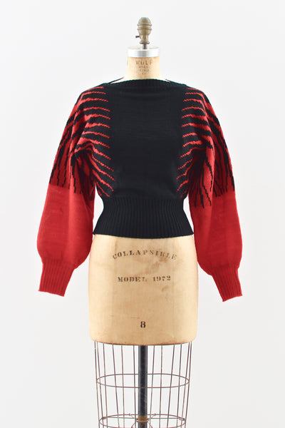 Fiery Cropped Sweater - Pickled Vintage