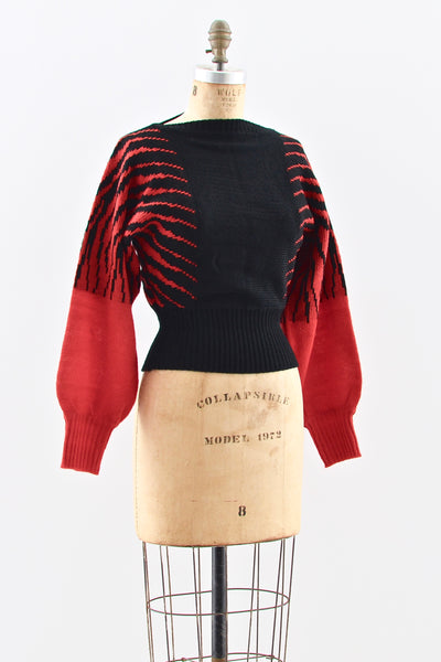 Fiery Cropped Sweater - Pickled Vintage