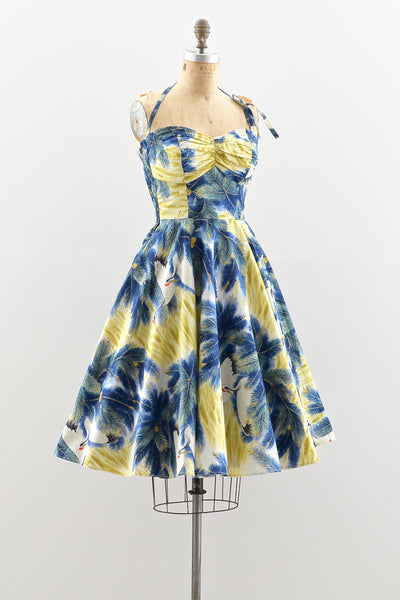 Kamehameha Red-Crowned Crane Dress - Pickled Vintage