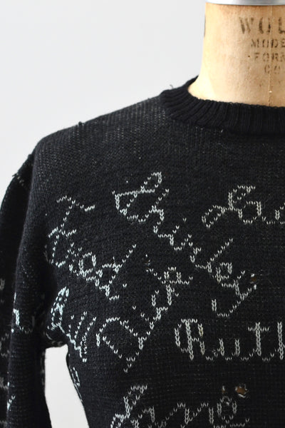 Rare 1930s Autograph Sweater - Pickled Vintage