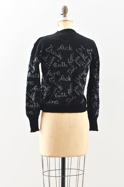 Rare 1930s Autograph Sweater - Pickled Vintage