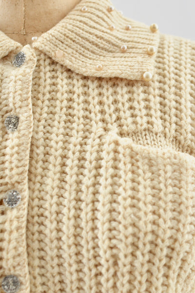 1950s Cable Knit Cardigan - Pickled Vintage