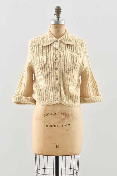 1950s Cable Knit Cardigan - Pickled Vintage