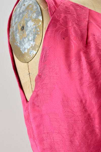 1960s Fuchsia Silk Dress - Pickled Vintage