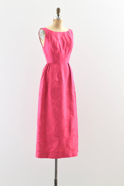 1960s Fuchsia Silk Dress - Pickled Vintage