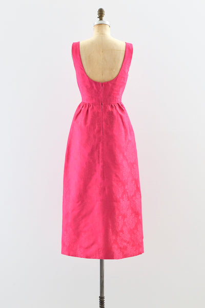 1960s Fuchsia Silk Dress - Pickled Vintage