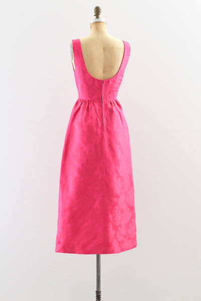 1960s Fuchsia Silk Dress - Pickled Vintage