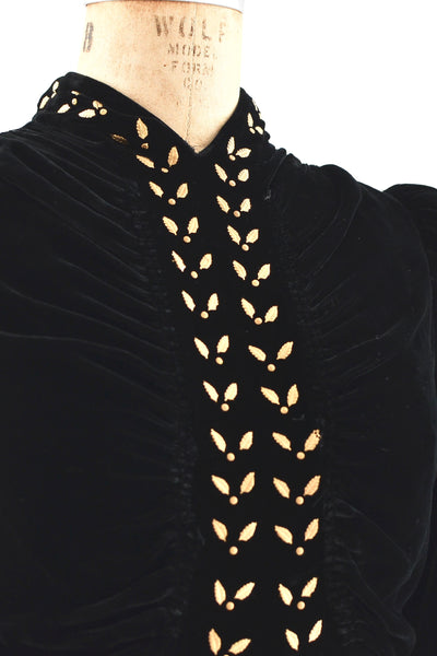 1930s Gold Leaf Studded Dress - Pickled Vintage