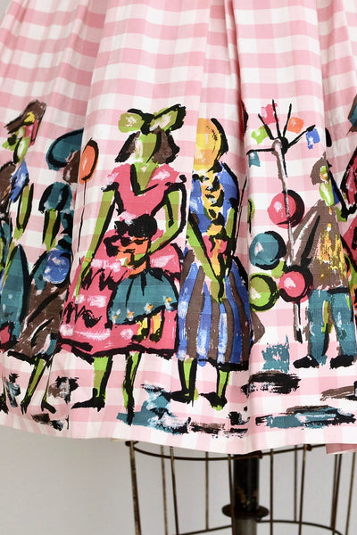 Border Print Dress - Pickled Vintage