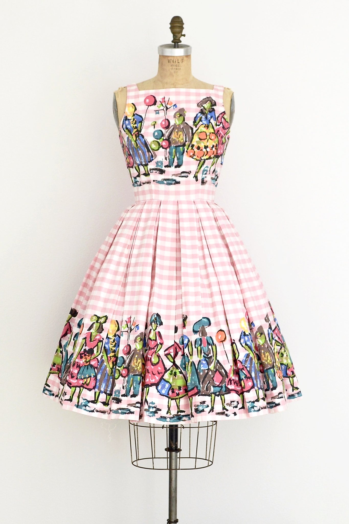 Border Print Dress - Pickled Vintage