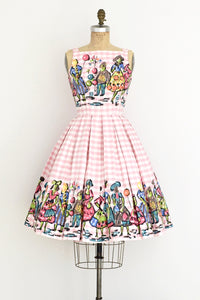 Border Print Dress - Pickled Vintage