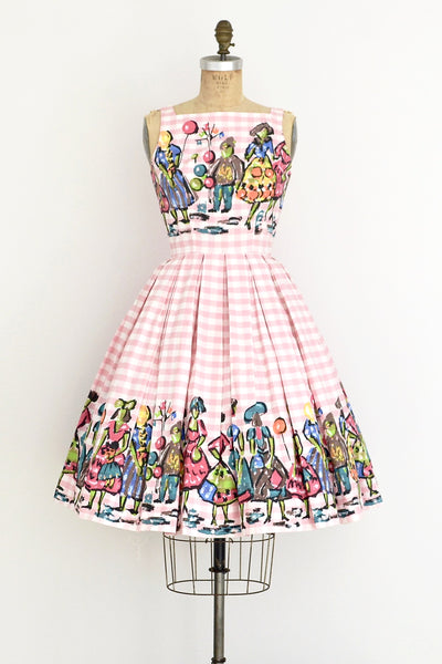 Border Print Dress - Pickled Vintage