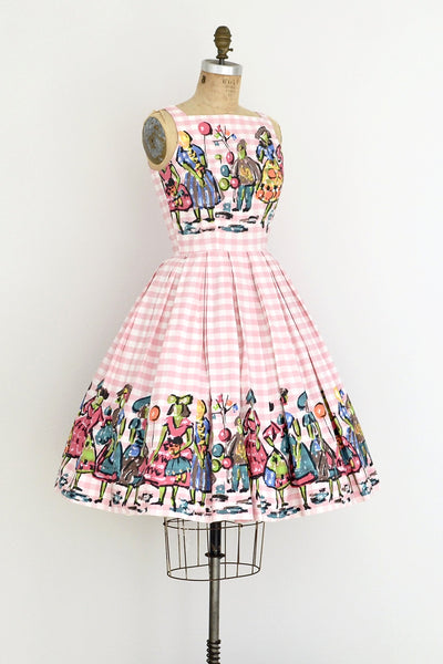 Border Print Dress - Pickled Vintage