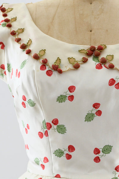 1950s Strawberry Dress - Pickled Vintage