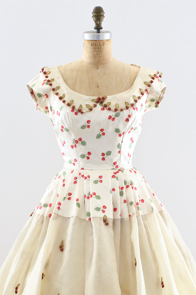 1950s Strawberry Dress - Pickled Vintage