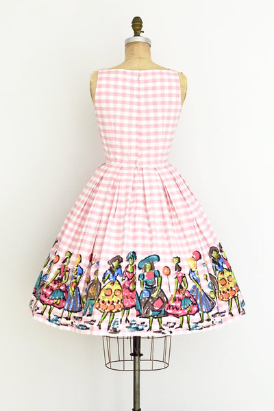 Border Print Dress - Pickled Vintage