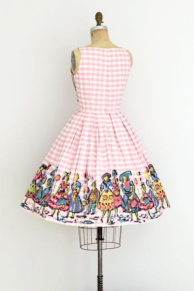 Border Print Dress - Pickled Vintage