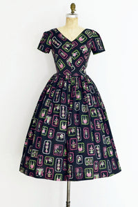 Castle Print Dress - Pickled Vintage