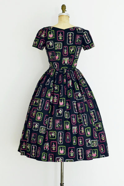 Castle Print Dress - Pickled Vintage