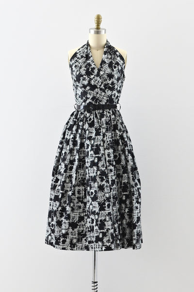 1950s Printed Halter Dress - Pickled Vintage