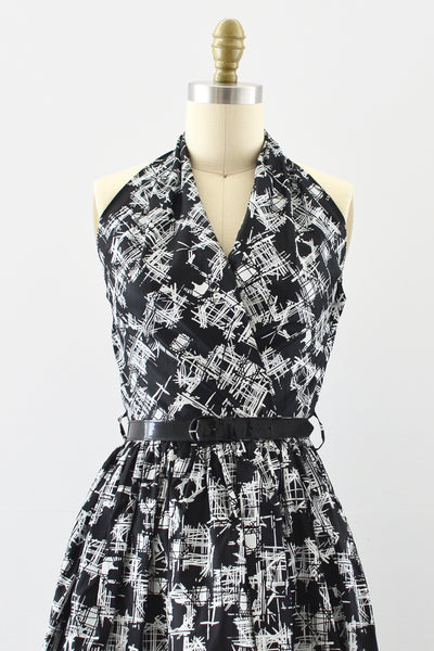 1950s Printed Halter Dress - Pickled Vintage