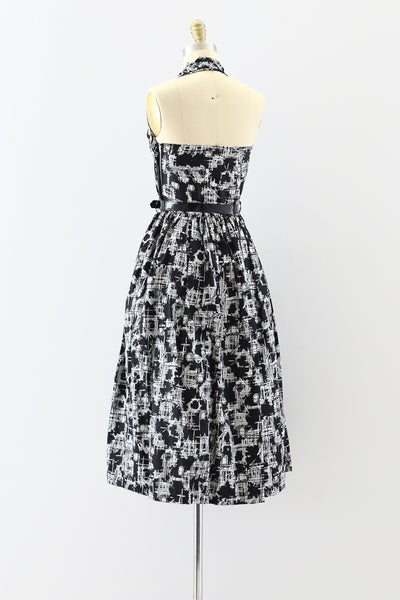 1950s Printed Halter Dress - Pickled Vintage
