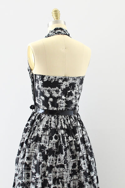 1950s Printed Halter Dress - Pickled Vintage