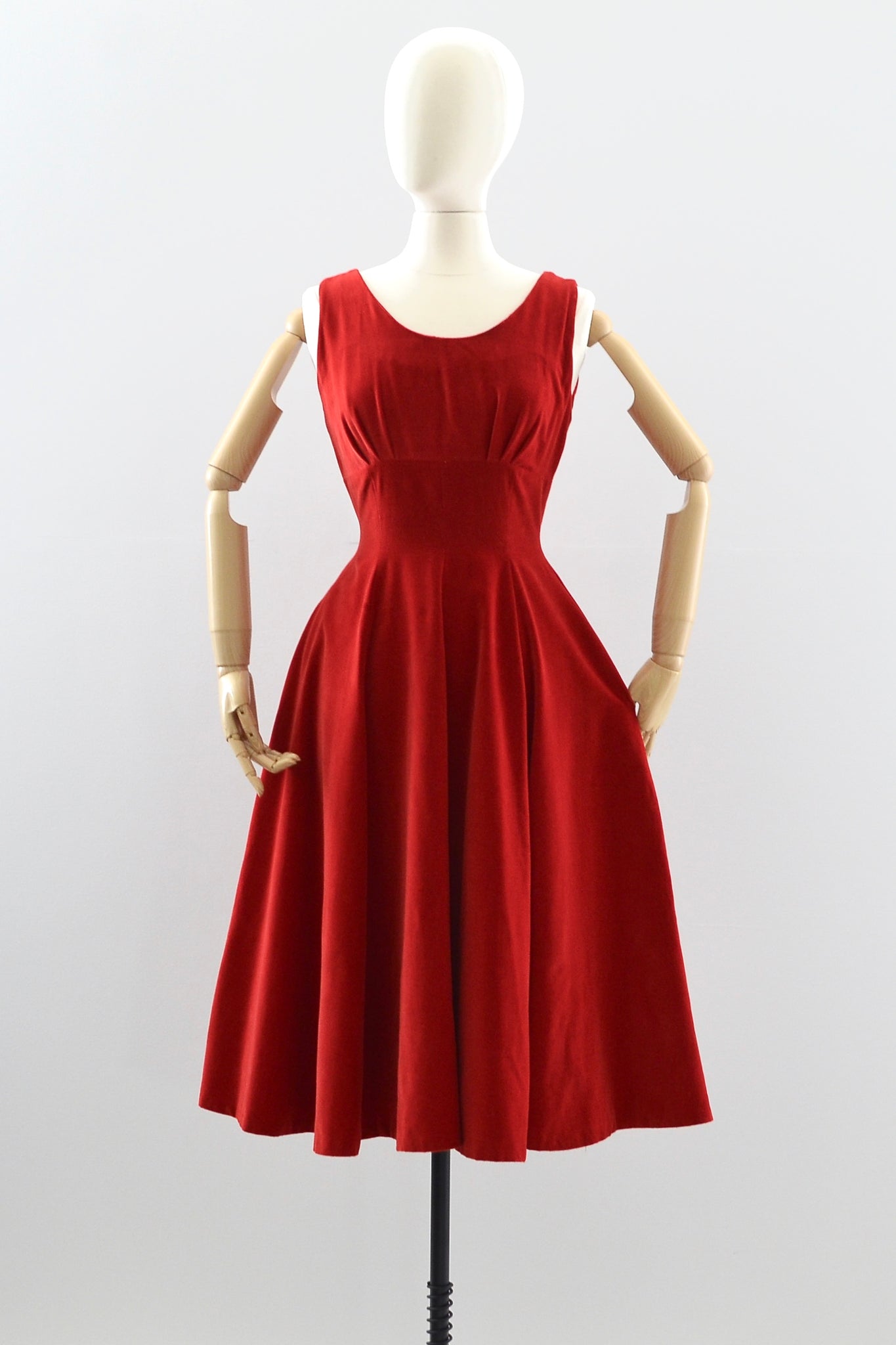 1950s Red Panel Dress - Pickled Vintage