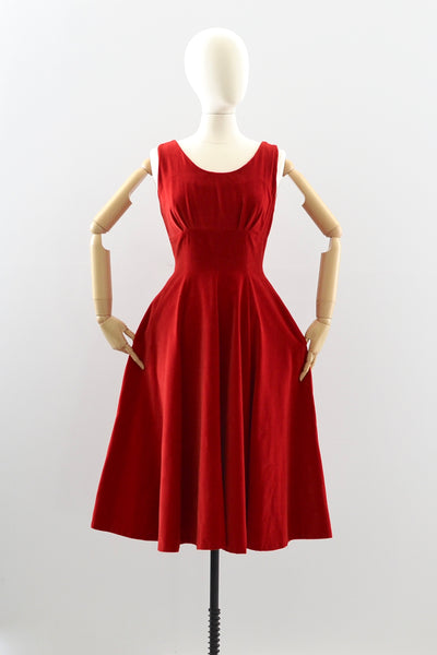 1950s Red Panel Dress - Pickled Vintage